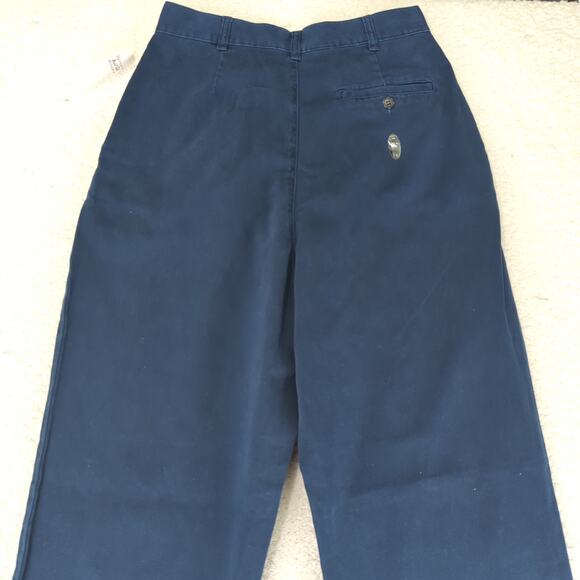 Vintage 90s Calvin Klein Pleated Pants Navy Blue Tapered Leg Women's 6 High-rise - Picture 5 of 11